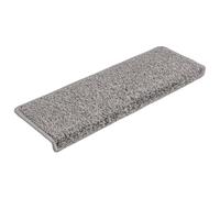 vidaXL Carpet Stair Treads Non-Slip, Sound Dampening, Grey, 100% Polypropylene Tufted Needle-Punched Fabric, Easy Maintenance, Set of 15-65x21x4 cm