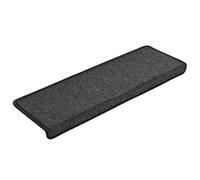 vidaXL Carpet Stair Treads - Set of 15 Rectangular Mats, 100% PP tufted, Non-Slip, Sound Dampening, Washable & Durable - Size: 65 x 21 x 4 cm - Color: Anthracite