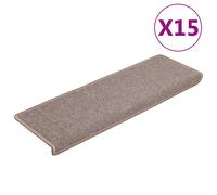 vidaXL 15x Carpet Stair Treads 65x25cm Light Brown Stair Protector Decoration