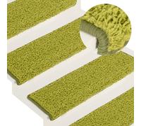vidaXL Carpet Stair Treads Stair Mat Stair Step Protector Rug 15 pcs Green