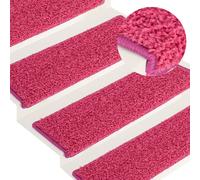 vidaXL Carpet Stair Treads Stair Mat Stair Step Protector Rug 15 pcs Pink