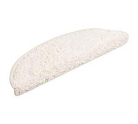 vidaXL Carpet Stair Treads - White, 56x17x3 cm, 100% PP Tufted, Set of 15, Non-Slip, Washable, Noise-Reducing, with Two-Sided Adhesive Tapes