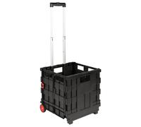 vidaXL Black and Red 35 x 39 x 92 cm PP and Elastomer Modern Garden Trolley Ergonomic Transport Adjustable Armrest Versatile Use Indoor and Outdoor