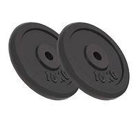 vidaXL 2x Weight Plates 2x10 kg Cast Iron Fitness Gym for Dumbbell Lifting Bars