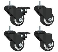 vidaXL Caster Wheels Replacement Office Chair Wheels 4 pcs Black 35 mm Iron
