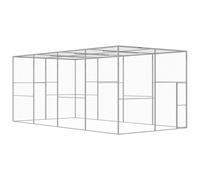 vidaXL Cat Cage 6x3x2.5m Galvanised Steel Outdoor Small Animal Pet Run House