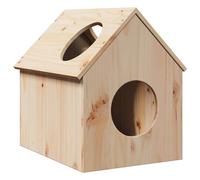 vidaxl - wooden cat house hideaway/solid pine/hideout 41x50x50cm spacious indoor furniture w/climbing treads