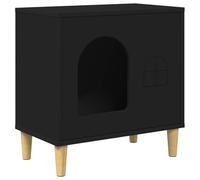 vidaXL Cat House, Black, 51 x 30 x 52 cm, Wood Composite, Living, Rectangular, Modern Design with Minimalist Furniture, High-Quality Materials for Contemporary Spaces, 4