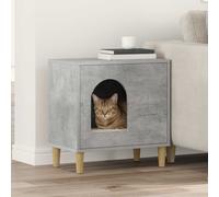 vidaXL Cat House Concrete 51 x 30 x 52 cm Wood Composite Living Rectangular Modern Design with Minimalist Furniture High-Quality Materials for Contemporary Spaces, 4