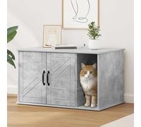 vidaXL Concrete Cat House, 85 x 55 x 50 cm, Wood Material, Living Room, Rectangular Cat House, Stylish Wood Protection House, Cosy Retreat for Cats