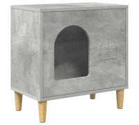 vidaXL Cat House Concrete 51 x 30 x 52 cm Wood Composite Living Rectangular Modern Design with Minimalist Furniture High-Quality Materials for Contemporary Spaces, 4
