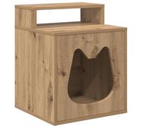 vidaXL Cat House Craft Oak 42.5 x 40 x 53.5 cm, Stylish Cat House for Living Room, Modern Rectangular Furniture, Cosy Retreat, Easy to Assemble