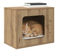 vidaXL Cat House Craft Oak 51 x 30 x 42 cm Wood Composite Modern Cat Lounge, Rectangular Cat House, Home Furniture for Indoors, Minimalist Retreat