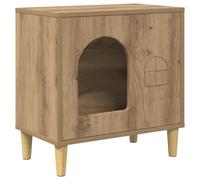 vidaXL Cat House Craft Oak 51 x 30 x 52 cm Wood Composite Living Rectangular Modern Design with Minimalist Furniture High-Quality Materials for Contemporary Spaces, 4