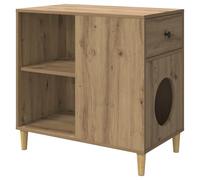 vidaXL Cat House Craft Oak 72 x 42.5 x 70 cm Wood Composite Living Room Rectangular Modern Bright Rooms Open Floor Plans Stylish Furniture Practical Designs Cosy Atmosphere