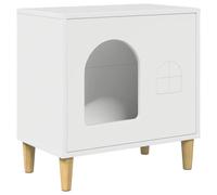 vidaXL Cat House, Glossy White, 51 x 30 x 52 cm, Wood Composite, Living, Rectangular, Modern Design with Minimalist Furniture, High-Quality Materials for Contemporary Spaces, 4
