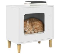 vidaXL Cat House, Glossy White, 51 x 30 x 52 cm, Wood Composite, Living Room, Rectangular, Modern, Stylish Furniture and Decor, Increasing Comfort and Functionality in Any Room