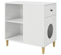 vidaXL Cat House, Glossy White, 72 x 42.5 x 70 cm, Wood Material, Living Room, Rectangular, Modern, Bright Rooms, Open Floor Plans, Stylish Furniture, Practical Designs, Cosy Atmosphere