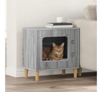 vidaXL Sonoma Cat House, Grey, 51 x 30 x 52 cm, Wood Composite, Living Room, Rectangular, Modern, Stylish Furniture and Decor, Increasing Comfort and Functionality in Any Room