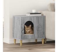 vidaXL Sonoma Cat House, Grey, 51 x 30 x 52 cm, Wood Composite, Living, Rectangular, Modern Design with Minimalist Furniture, High-Quality Materials for Contemporary Spaces, 4