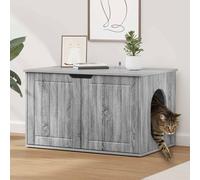 vidaXL Cat House Grey Sonoma 85 x 55 x 50.5 cm Engineered Wood