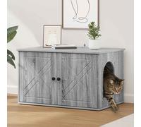 vidaXL Cat House Grey Sonoma 85 x 55 x 50 cm Engineered Wood