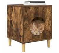 vidaXL Smoked Oak Cat House, 42.5 x 40 x 53 cm, Wood Material, Stylish Cat House, Cosy Retreat, Modern Home, Elegant Furniture for Your Velvet Paw