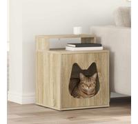 vidaXL Sonoma Cat House, 42.5 x 40 x 53.5 cm, Wood Material, Stylish Cat House for Living Room, Modern, Rectangular Furniture, Cosy Retreat, Easy to Assemble