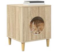 vidaXL Sonoma Cat House, 42.5 x 40 x 53 cm, Wood Material, Stylish Cat House, Cosy Retreat, Modern Home, Elegant Furniture for Your Velvet Paw