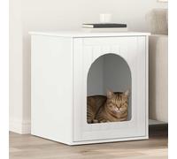 vidaXL Cat House, White, 53 x 52 x 60 cm, Wood Composite, Living Room, Rectangular, Modern Furniture, Contemporary Decoration, Elegant Design, Spacious Arrangement, Functional Areas, Comfort
