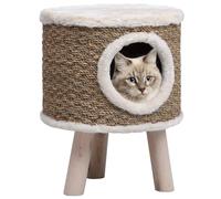 vidaXL Cat House with Wooden Legs 41 cm Seagrass
