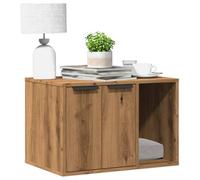 vidaXL Cat Litter Box Enclosure, Wooden Cat House for Living Room, Hidden Cat Litter Box for Kitty, Storage Cabinet, Artisian Oak Engineered Wood