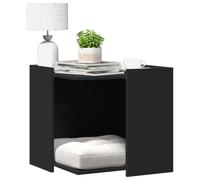 vidaXL Cat Litter Box Enclosure Black 53x53x51 cm Engineered Wood