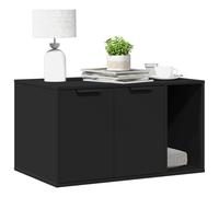 vidaXL Cat Litter Box Enclosure House End Table Black Engineered Wood - Cat House, Side Table, Storage Cabinet, Furniture