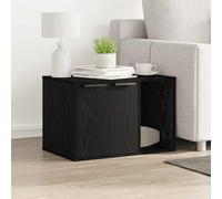 vidaXL Cat Litter Box Enclosure Black Oak 60x40x40 cm Engineered Wood