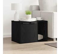 vidaXL Cat Litter Box Enclosure Black Oak 60x40x40 cm Engineered Wood