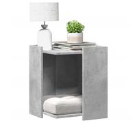 vidaXL Cat Litter Box Enclosure/Hidden House - Concrete Grey Engineered Wood - Multi-Use Furniture with Side Table Function - 42x42x51 cm
