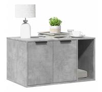 vidaXL Cat Litter Box Enclosure - Hidden Cat House/Side Table - Concrete Grey Engineered Wood - 80x50x45cm - Versatile Furniture for Home Décor