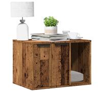 vidaXL Cat Litter Box Enclosure House Old Wood Engineered - Multifunctional Cat House/Side Table 60x40x40cm