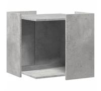 vidaXL Cat Litter Box Enclosure, Wooden Cat House for Living Room, Hidden Cat Litter Box for Kitty, Storage Cabinet, Concrete Grey Engineered Wood