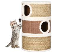 vidaXL Cat Scratching Barrel Cat Furniture Animal Supply Indoor Home Kitten Tree Climbing Playing Scratcher Tower House 60 cm Seagrass