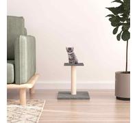 vidaXL Cat Scratching Post with Platform Light Grey 38 cm UK