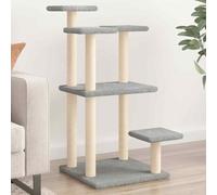 vidaXL Cat Scratching Posts with Platforms Light Grey 98.5 cm UK