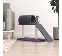 vidaXL Cat Scratching Posts with Tunnel and Ladder Dark Grey 55.5 cm UK HOT