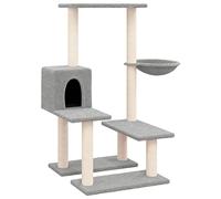 'vidaXL Cat Tree with Multiple Levels - Comfortable Sisal Scratching Posts and Resting Platforms - Soft Plush Material - Light Grey