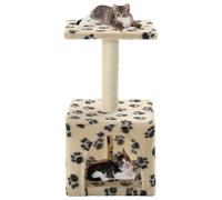 Cat Tree with Sisal Scratching Post 55 cm Beige Paw Print