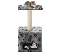 vidaXL Cat Tree with Sisal Scratching Post 55 cm Grey Paw Print