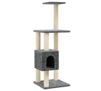 vidaXL Cat Tree with Sisal Scratching Posts Dark Grey 104 cm, Grey