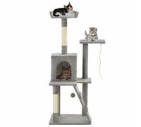 vidaXL Cat Tree with Sisal Scratching Posts 120cm Grey Kitten Furniture Tower