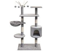 vidaXL Cat Tree with Sisal Scratching Posts 125 cm Grey Play Tower Furniture